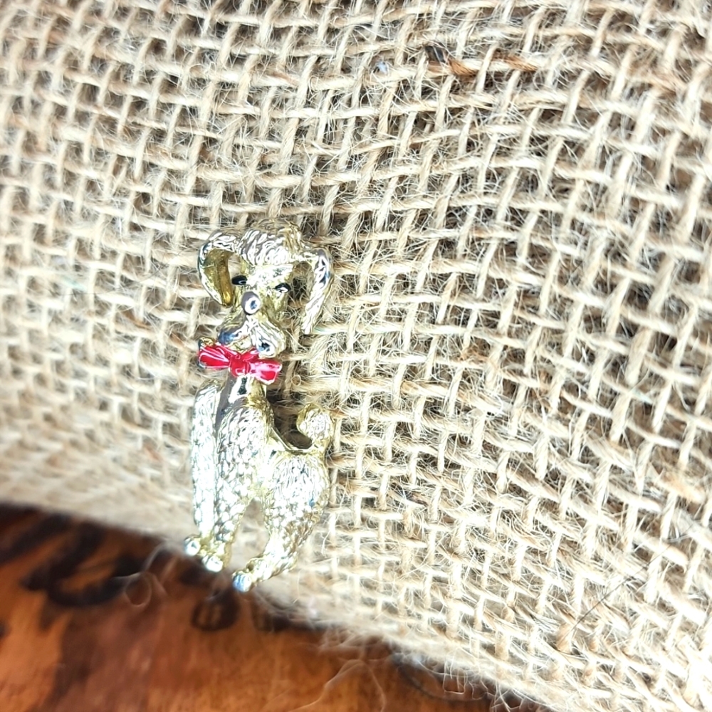 Vintage mid century poodle brooch